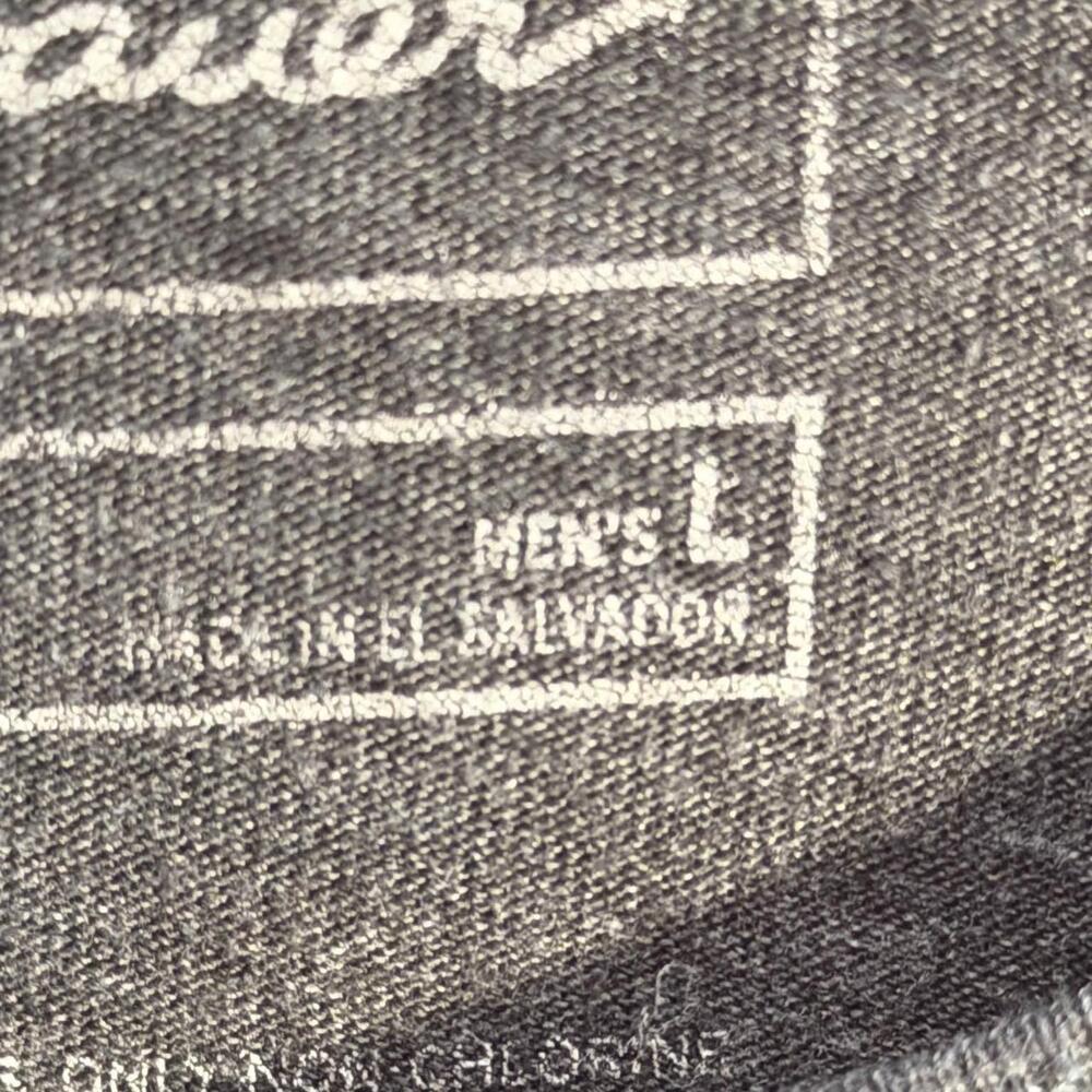 Eddie Bauer Tee Shirt Crew Neck Size Men's L Dark Grey Snow Capped Mountain Bear - Picture 3 of 7